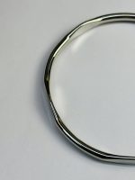 Minimalist Geometric Faceted Silver Bangle - Image 4