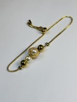 Golden Chain Pearl Skull Pendant Necklace - Image 2
