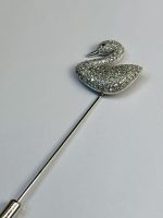 Crystal-Encrusted Swan Stick Pin - Image 2