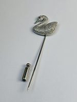 Crystal-Encrusted Swan Stick Pin - Image 3
