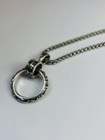 Vintage Silver-Toned Circular Pendant Necklace