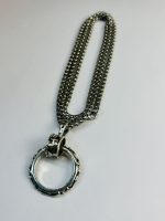 Vintage Silver-Toned Circular Pendant Necklace - Image 3