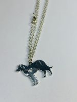 Silver-Toned Dog Silhouette Pendant Necklace with Heart Detail - Image 3