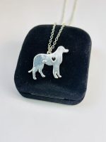 Silver-Toned Dog Silhouette Pendant Necklace with Heart Detail - Image 4
