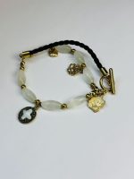 Cat's Eye Bead and Floral Charm Bracelet - Image 4
