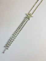 Crystal-Encrusted Star Tassel Necklace