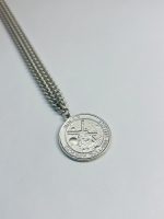 Silver-Toned Windmill Medallion Pendant Necklace - Image 3